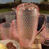 Diamond Cut Water Pitcher With Lid, Unbreakable Acrylic Juice Pitcher, 2.5 Quarts Capacity, Bpa Free - Pink - Image 5
