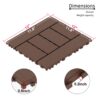 H Style Patio Deck Tiles, Diy Module Interlocking Decking Tiles Floor Tile Outdoor And Indoor, Easy And Quick Installation Court Tiles For Porch Poolside Balcony Backyard 44 Pieces - - Red Brown - Image 3