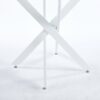 Dining Table With Cross Metal Leg And Tempered Glass, Modern Space Saving Kitchen Table For Living Room Legs - White - Image 7
