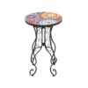 Outdoor Side Table With Ceramic Tile Top And Powder Coated Steel Frame - Black / Colorful - Image 5