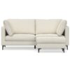 Ava - Mid Century Sofa With Ottoman Set, Upholstered - Cream - Image 3