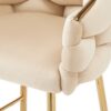 Modern Counter Stools (Set of 2) Counter Stools With Iron Frame, Soft Back And Cushion, Footrest, Suitable For Kitchen - Beige - Image 14