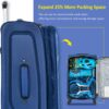 Softside Luggage Expandable 3 Piece Set Suitcase Upright Spinner Softshell Lightweight Luggage Travel Set - Blue - Image 2