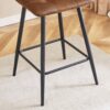 Techno Fabric Bar Chair (Set of 2) Comfortable - Brown / Black - Image 9