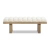 Bella - Upholstered Modern Accent Bench - Ivory White - Image 5