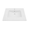 Ceramic Rectangular Bathroom Vanity Top Drop In Single Sink With Pre Drilled Faucet Hole & Built In Overflow Easy Clean Glazed Surface - White - Image 4
