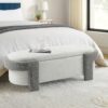 Large Versatile Storage Ottoman Bench: Spacious, Durable, Stylish - White / Light Gray - Image 3