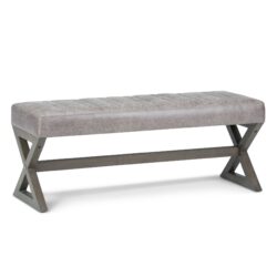 Salinger - Large Ottoman Bench - Distressed Gray Taupe