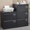 2 Drawer Metal Lateral File Cabinet With Lock, Office Vertical Files Cabinet For Home Office, Locking Metal File Cabinet - Black - Image 15