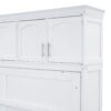 Full Size Space Saving Murphy Wall Bed With Top Cabinets, Flexible Slats - White - Image 7