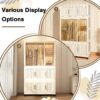Portable Wardrobe Closet Storage Organizer With 9 Magnetic Doors - Cream White - Image 6