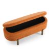 Stylish Ottoman Oval Storage Bench With Rubber Wood Legs - Orange - Image 7