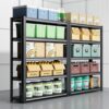Wide Metal Shelves, With 5 Removable Dividers, Large Capacity, Strong Load Bearing, Suitable For Garage, Kitchen And Office - Black - Image 20