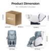 Bosscare - 3D Shiatsu Recline Massage Zero Gravity Full Body Chair With Waist Heating - White / Gray - Image 9