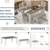 Rustic Style 6 Piece Dining Room Table Set With 4 Upholstered Chairs & A Bench - Brown / Whitewash - Image 7