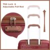 5 Piece Set (20"24"28 +A Travel Bag And A Toiletry Bag), Pp Hardshell Carry On Luggage Set With Tsa Lock Carry On Suitcase Luggage Durable Suitcase - Wine Red - Image 8