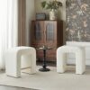 Boucle Stool (Set of 2), Dining Chairs For Home Kitchen Island - White - Image 2