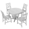 Topmax - 5 Piece Rustic Extendable Dining Table Set Round Trestle Table And 4 Cross Back Dining Chairs For Kitchen, Dining Room - Gray - Image 9