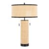 Cylinder - Rattan Contemporary Rattan Table Lamp - Black / Natural - Image 2