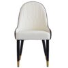 Modern Sponge-Filled Dining Chair, Solid Wood Metal Legs, Suitable For Restaurants, Living Rooms And Rooms- (Set of 2) - Dark Brown / White - Image 16