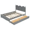 Queen Size Platform Bed With With 2 Big Drawers, Twin Long Size Trundle - Gray - Image 6