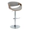Curvo - Mid-Century Modern Adjustable Barstool With Swivel With Rounded T Footrest (Set of 2) - Gray - Image 2