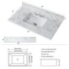 Elegant Bathroom Vanity Top With Rectangular Undermount Ceramic Sink Sintered Stone - White - Image 3