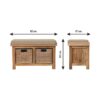Rattan Basket Linen Bench - Brown - Image 11