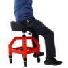 Pneumatic 360 Degree Swivel Stool, Mechanics Rolling Creeper Seat, Heavy Duty Rolling Mechanics Stool, Shop Stool With Casters - Red / Black - Image 4