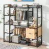 Open Style Wardrobe With Hanging Rails, Shelves And Drawers - Black - Image 23