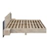 King Size Floating Platform Bed, With LED Lights, Bedside Nightstand - Natural - Image 5
