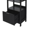 Transitional Narrow Bookshelf With Drawer On Bottom - Black - Image 3