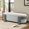 Large Versatile Storage Ottoman Bench: Spacious, Durable, Stylish - White / Light Gray - Image 7