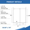 Frameless Shower Door, Sliding Shower Door, With Premium Thick Tempered Glass Shower Enclosure, Double Side Easy Clean Coat, Finished With Buffer - Chrome - Image 9