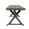 Modern Aluminum Outdoor Dining Bench With X Base - Dark Gray - Image 7