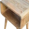 Curved Open Bedside Table - Brown Oak - Image 3