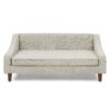 Modern Durable Elevated Dog Sofa Bed With Irregular Armrest Design Comfortable Foam Pet Sofa - Beige - Image 9