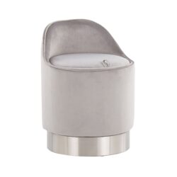 Marla - Contemporary / Glam Vanity Stool - Chrome / Silver