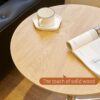 Movable Adjustable Coffee Table 360 Swivel Counter Bar Height Aluminum Star Base Movable For End Table Dining Room Home Kitchen Table - Natural Wood - Image 4