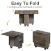Contemporary 5 Piece Folding Extendable Dining Table Set With Chairs For 4 - Brown - Image 7