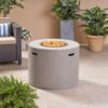 Magnesium Oxide Round Fire Pit With 40, 000 Btu For Patio Use - Light Gray - Image 6