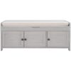 Storage Bench With 3 Shutter-Shaped Doors, Shoe Bench With Removable Cushion And Hidden Storage Space - Gray Wash - Image 10