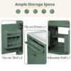 Bathroom Vanity With Ceramic Sink, Modern Single Bathroom Cabinet With 2 Doors And A Shelf, Soft Close Doors - Green - Image 8