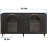 Accent Cabinet Lacquered Wooden Cabinet With 4 Glass Doors Sideboard Buffet Server Cabinet Storage Cabinet, For Living Room, Entryway, Hallway, Office, Kitchen And Dining Room - Black - Image 13