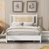 Queen Size Platform Bed With 2 Big Drawers Twin Size Trundle - White - Image 10