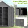 Outdoor Storage Cabinet, Garden Wood Tool Shed, Outside Wooden Shed Closet With Shelves And Latch For Yard - Gray - Image 5