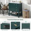 Transitional Style Bathroom Vanity Cabinet Combo With Ceramic Sink - Green - Image 4