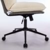 Oversize Seat Cirss Cross Chair With Wheels, Elegant Design Computer Chair, Adjustable Height 360 Degree Rolling Swivel Home Office Chair For Small Space, Dressing Room, Living Room - Dark Gray / White - Image 12