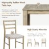 7 Piece Wooden Dining Table Set Mutifunctional Extendable Table With Leaf And 2 Drawers, 6 Dining Chairs With Soft Cushion - Natural Wash - Image 7