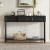 Console Table Sofa Table With Drawers For Entryway With Projecting Drawers And Long Shelf - Espresso - Image 2